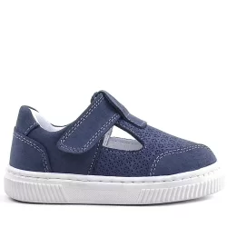 Rakerplus Bheem Hakiki Deri Lacivert Nubuk Cırtlı Bebek Sneaker Sandalet