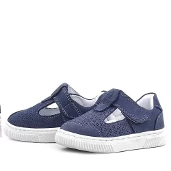 Rakerplus Bheem Hakiki Deri Lacivert Nubuk Cırtlı Bebek Sneaker Sandalet