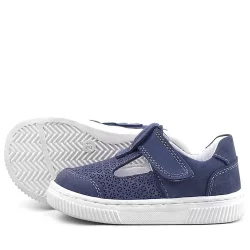 Rakerplus Bheem Hakiki Deri Lacivert Nubuk Cırtlı Bebek Sneaker Sandalet