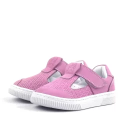 Rakerplus Bheem Hakiki Deri Pembe Cırtlı Bebek Sneaker Sandalet