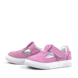 Rakerplus Bheem Hakiki Deri Pembe Cırtlı Bebek Sneaker Sandalet