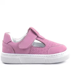 Rakerplus Bheem Hakiki Deri Pembe Cırtlı Bebek Sneaker Sandalet