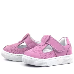 Rakerplus Bheem Hakiki Deri Pembe Cırtlı Bebek Sneaker Sandalet