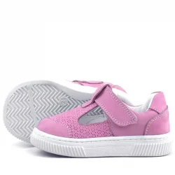 Rakerplus Bheem Hakiki Deri Pembe Cırtlı Bebek Sneaker Sandalet