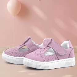 Rakerplus Bheem Hakiki Deri Pudra Cırtlı Bebek Sneaker Sandalet