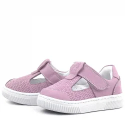 Rakerplus Bheem Hakiki Deri Pudra Cırtlı Bebek Sneaker Sandalet