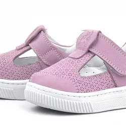 Rakerplus Bheem Hakiki Deri Pudra Cırtlı Bebek Sneaker Sandalet