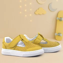 Rakerplus Bheem Hakiki Deri Sarı Cırtlı Bebek Sneaker Sandalet