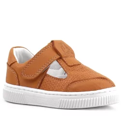 Rakerplus Bheem Hakiki Deri Turuncu Cırtlı Bebek Sneaker Sandalet