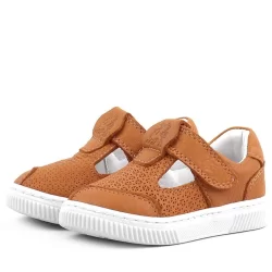Rakerplus Bheem Hakiki Deri Turuncu Cırtlı Bebek Sneaker Sandalet