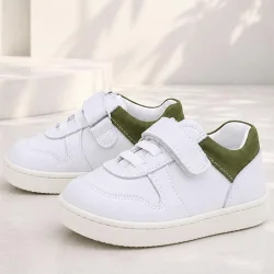 Rakerplus Bob Beyaz Nubuk Haki Hakiki Deri Bebek Sneaker Ayakkabı