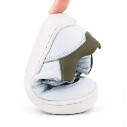 Rakerplus Bob Beyaz Nubuk Haki Hakiki Deri Bebek Sneaker Ayakkabı