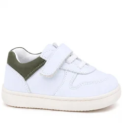 Rakerplus Bob Beyaz Nubuk Haki Hakiki Deri Bebek Sneaker Ayakkabı