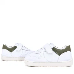Rakerplus Bob Beyaz Nubuk Haki Hakiki Deri Bebek Sneaker Ayakkabı