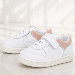 Rakerplus Bob Beyaz Nubuk Pudra Hakiki Deri Bebek Sneaker Ayakkabı
