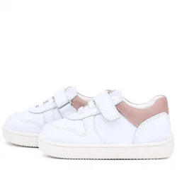 Rakerplus Bob Beyaz Nubuk Pudra Hakiki Deri Bebek Sneaker Ayakkabı