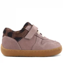 Rakerplus Bob Hakiki Deri Açık Kahve Desenli Barefoot Cırtlı Lastikli Bebek Sneaker Ayakkabı