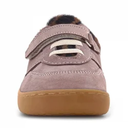 Rakerplus Bob Hakiki Deri Açık Kahve Desenli Barefoot Cırtlı Lastikli Bebek Sneaker Ayakkabı