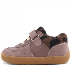 Rakerplus Bob Hakiki Deri Açık Kahve Desenli Barefoot Cırtlı Lastikli Bebek Sneaker Ayakkabı