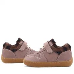 Rakerplus Bob Hakiki Deri Açık Kahve Desenli Barefoot Cırtlı Lastikli Bebek Sneaker Ayakkabı