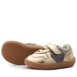 Rakerplus Bob Hakiki Deri Bakır Barefoot Cırtlı Lastikli Bebek Sneaker Ayakkabı