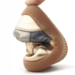 Rakerplus Bob Hakiki Deri Bakır Barefoot Cırtlı Lastikli Bebek Sneaker Ayakkabı