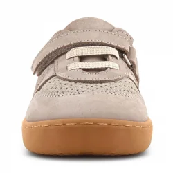 Rakerplus Bob Hakiki Deri Bej Barefoot Cırtlı Lastikli Bebek Sneaker Ayakkabı