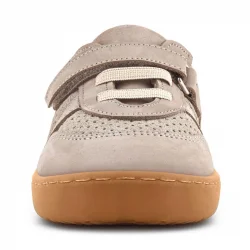 Rakerplus Bob Hakiki Deri Bej Barefoot Cırtlı Lastikli Bebek Sneaker Ayakkabı