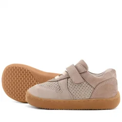 Rakerplus Bob Hakiki Deri Bej Barefoot Cırtlı Lastikli Bebek Sneaker Ayakkabı