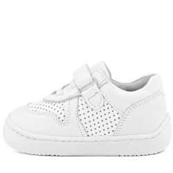 Rakerplus Bob Hakiki Deri Beyaz Barefoot Beyaz Tabanlı Cırtlı Bebek Sneaker Ayakkabı