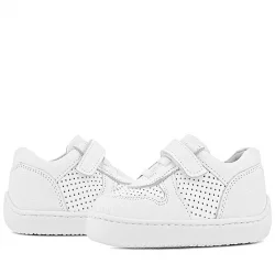 Rakerplus Bob Hakiki Deri Beyaz Barefoot Beyaz Tabanlı Cırtlı Bebek Sneaker Ayakkabı