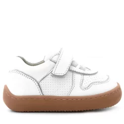 Rakerplus Bob Hakiki Deri Beyaz Barefoot Cırtlı Lastikli Bebek Sneaker Ayakkabı