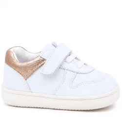 Rakerplus Bob Hakiki Deri Beyaz Nubuk Bakır Cırtlı Bebek Sneaker Ayakkabı