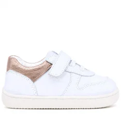 Rakerplus Bob Hakiki Deri Beyaz Nubuk Bakır Cırtlı Bebek Sneaker Ayakkabı