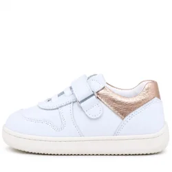 Rakerplus Bob Hakiki Deri Beyaz Nubuk Bakır Cırtlı Bebek Sneaker Ayakkabı