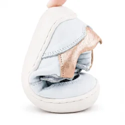 Rakerplus Bob Hakiki Deri Beyaz Nubuk Bakır Cırtlı Bebek Sneaker Ayakkabı