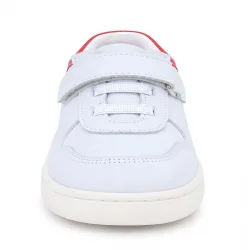 Rakerplus Bob Hakiki Deri Beyaz Nubuk Kırmızı Cırtlı Bebek Sneaker Ayakkabı