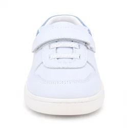 Rakerplus Bob Hakiki Deri Beyaz Nubuk Mavi Cırtlı Bebek Sneaker Ayakkabı
