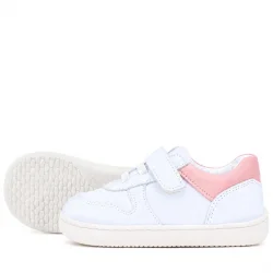 Rakerplus Bob Hakiki Deri Beyaz Nubuk Pembe Cırtlı Bebek Sneaker Ayakkabı
