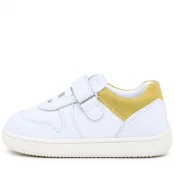 Rakerplus Bob Hakiki Deri Beyaz Nubuk Sarı Bebek Sneaker Ayakkabı