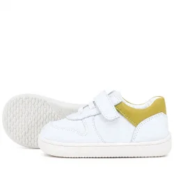 Rakerplus Bob Hakiki Deri Beyaz Nubuk Sarı Bebek Sneaker Ayakkabı