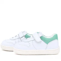 Rakerplus Bob Hakiki Deri Beyaz Nubuk Yeşil Cırtlı Bebek Sneaker Ayakkabı