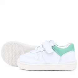 Rakerplus Bob Hakiki Deri Beyaz Nubuk Yeşil Cırtlı Bebek Sneaker Ayakkabı