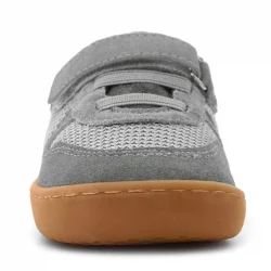 Rakerplus Bob Hakiki Deri Gri Barefoot Cırtlı Lastikli Bebek Sneaker Ayakkabı