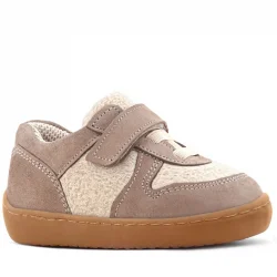 Rakerplus Bob Hakiki Deri Krem Kum Pofuduk Barefoot Cırtlı Lastikli Bebek Sneaker Ayakkabı