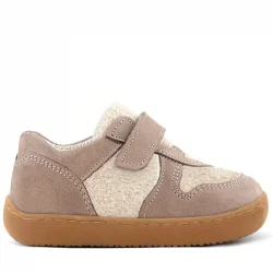 Rakerplus Bob Hakiki Deri Krem Kum Pofuduk Barefoot Cırtlı Lastikli Bebek Sneaker Ayakkabı