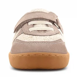 Rakerplus Bob Hakiki Deri Krem Kum Pofuduk Barefoot Cırtlı Lastikli Bebek Sneaker Ayakkabı