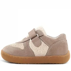 Rakerplus Bob Hakiki Deri Krem Kum Pofuduk Barefoot Cırtlı Lastikli Bebek Sneaker Ayakkabı