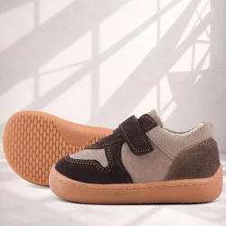 Rakerplus Bob Hakiki Deri Kum Kahve Barefoot Cırtlı Lastikli Bebek Sneaker Ayakkabı
