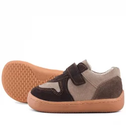 Rakerplus Bob Hakiki Deri Kum Kahve Barefoot Cırtlı Lastikli Bebek Sneaker Ayakkabı